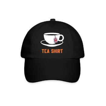 Tea Shirt – Calm Teacup Pun - Baseball Cap - black/black - Front