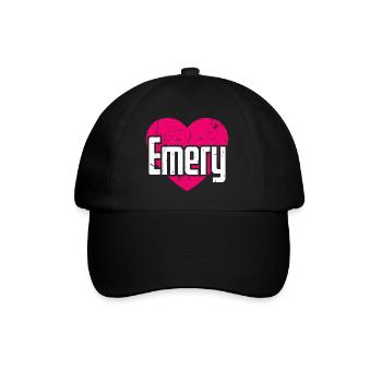 I Love Emery Pink Heart I Love Emery - Baseball Cap - black/black - Front