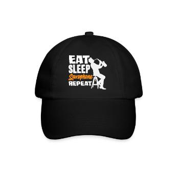 Eat Sleep Saxophone Repeat Saxophonist - Baseball Cap - black/black - Front