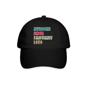 Geburtstag Januar 1976 Geschenk Vintage Limited - Baseballkappe - Schwarz/Schwarz - Vorne