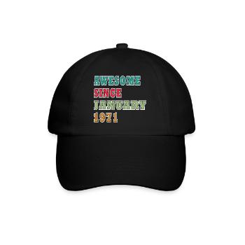55e anniversaire Original janvier Né en 1971 - Casquette classique - noir/noir - Devant