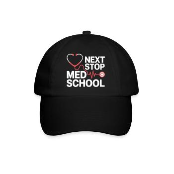 Med School Stethoscope Heart Tea - Baseball Cap - black/black - Front