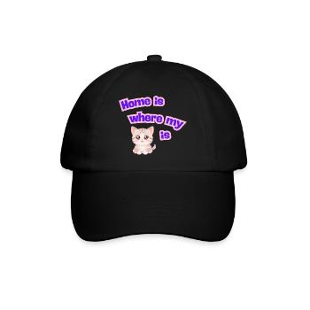 Home is where my cat is - Baseball Cap - black/black - Front