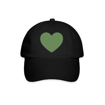grünes Herz grün Geschenk Valentinstag - Baseballkappe - Schwarz/Schwarz - Vorne