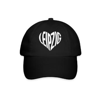 Leipzig Heart Typo - Baseball Cap - black/black - Front