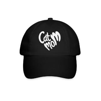 Lettrage en forme de cœur de maman chat - Casquette classique - noir/noir - Devant