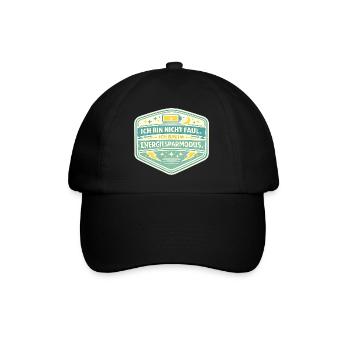Ich bin im Energiesparmodus - Baseballkappe - Schwarz/Schwarz - Vorne