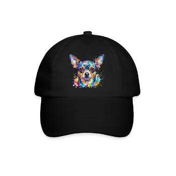 Color Explosion Chihuahua Head - Baseball Cap - black/black - Front