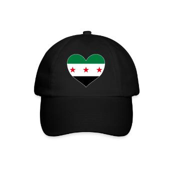Syria Heart with Syrian Flag for Freedom - Baseball Cap - black/black - Front