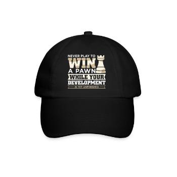 Schach Schachspieler Schachbrett - Baseballkappe - Schwarz/Schwarz - Vorne
