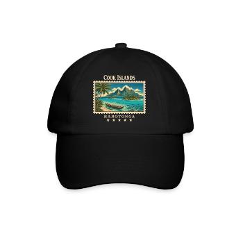 Marque de voyage vintage Rarotonga des Îles Cook - Casquette classique - noir/noir - Devant