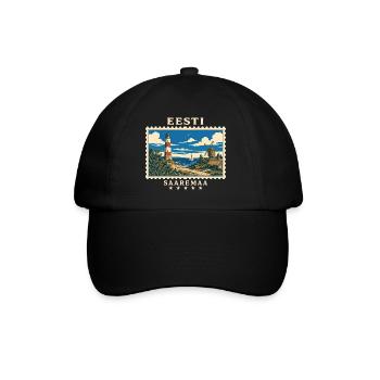 Estland Saaremaa Vintage Reisemarke - Baseballkappe - Schwarz/Schwarz - Vorne