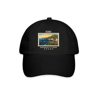 Irland Dingle Vintage Reisemarke - Baseballkappe - Schwarz/Schwarz - Vorne