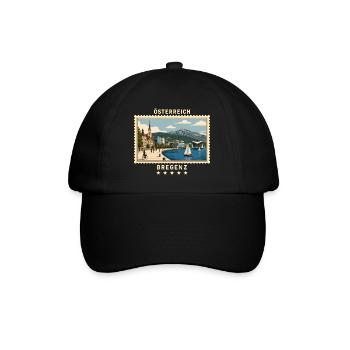 Österreich Bregenz Vintage Reisemarke - Baseballkappe - Schwarz/Schwarz - Vorne