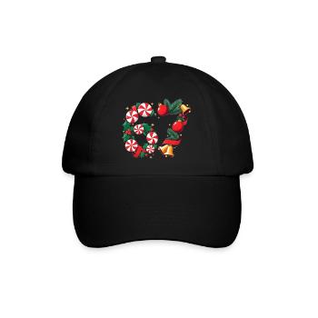 67 Couronne de Noël Candy Peppermint six sept - Casquette classique - noir/noir - Devant
