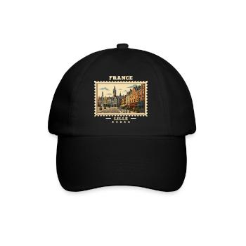 France Lille Marque de voyage vintage - Casquette classique - noir/noir - Devant