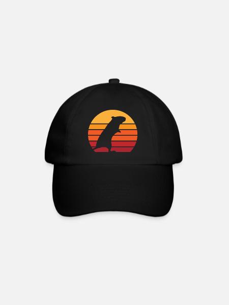 Rennmaus Vintage | Retro Sonne für Mausbesitzer - Baseballkappe - Schwarz/Schwarz