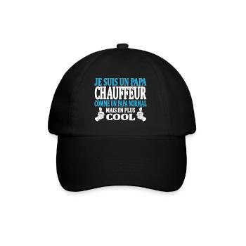 Je suis un papa chauffeur - Casquette classique - noir/noir - Devant