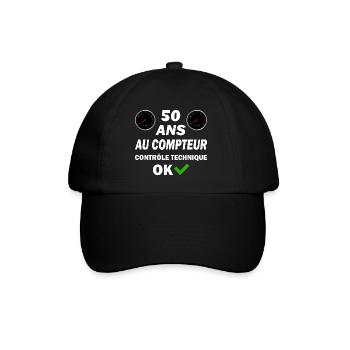 50 ans au compteur contrôle technique ok - Casquette classique - noir/noir - Devant