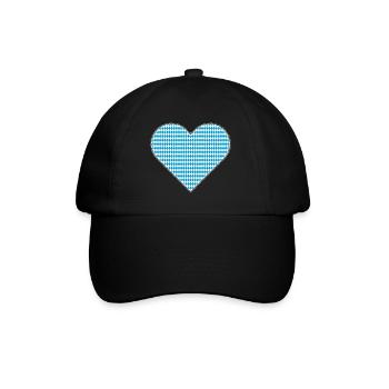Bayrisches Herz als Patches - Baseballkappe - Schwarz/Schwarz - Vorne