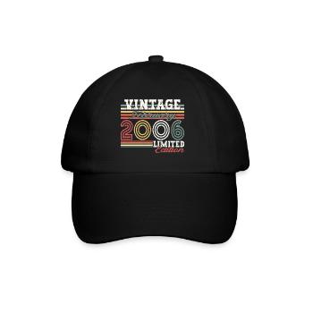 Vintage February vintage 2006 birthday gift - Baseball Cap - black/black - Front