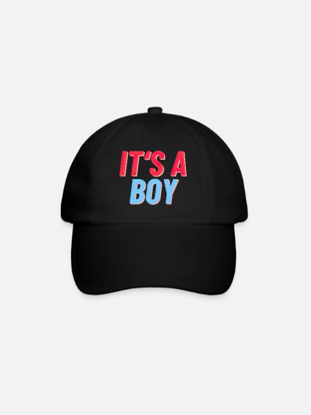 It s a Boy - Es ist ein Junger - Geburt Reveal - Baseballkappe - Schwarz/Schwarz