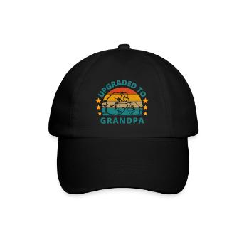upgraded to grandpa - Baseball Cap - black/black - Front
