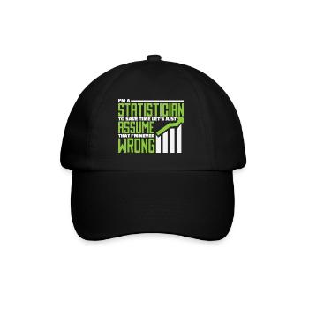 statistician - Baseball Cap - black/black - Front