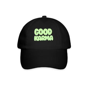 Good Karma light green - Baseballkappe - Schwarz/Schwarz - Vorne