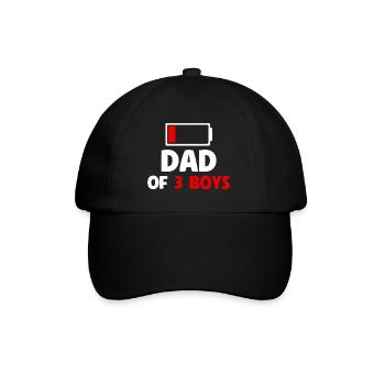 Papa de 3 garçons - Casquette classique - noir/noir - Devant