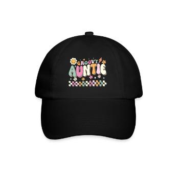 Auntie 60s 70s Hippie Family Best Aunt Ever Auntie - Baseball Cap - black/black - Front