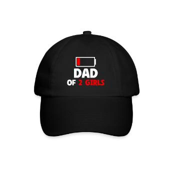 Papa de 2 filles - Casquette classique - noir/noir - Devant