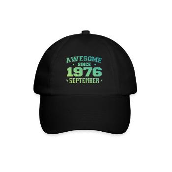 September 1976 Birthday Gift September 1976 - Baseball Cap - black/black - Front