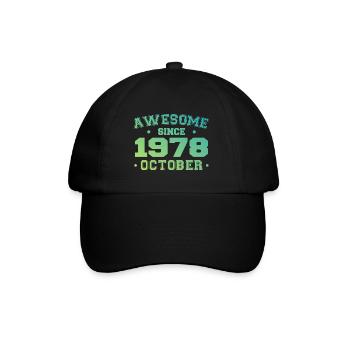 Octobre 1978 - Cadeau Anniversaire Octobre 1978 - Casquette classique - noir/noir - Devant
