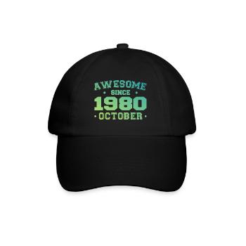Octobre 1980 - Cadeau Anniversaire Octobre 1980 - Casquette classique - noir/noir - Devant