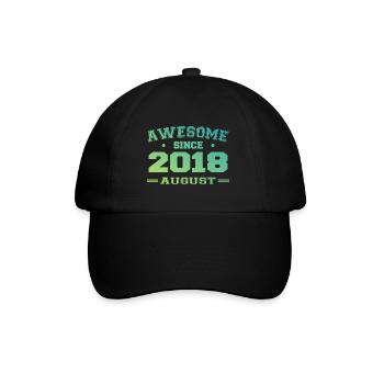 2018 Août Année Naissance Anniversaire Août 2018 - Casquette classique - noir/noir - Devant