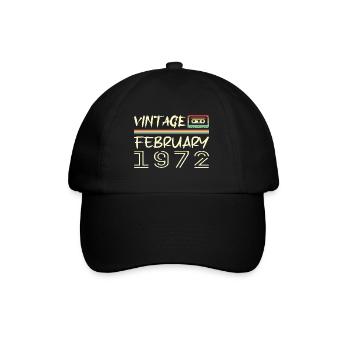 février 1972 meilleur cadeau février 1972 february - Casquette classique - noir/noir - Devant