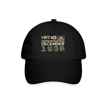 1986 Dezember 1986 Jubiläum Dezember 1986 - Baseballkappe - Schwarz/Schwarz - Vorne