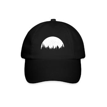 WALD I Wald unter Sternenhimmel Silhouette - Baseballkappe - Schwarz/Schwarz - Vorne
