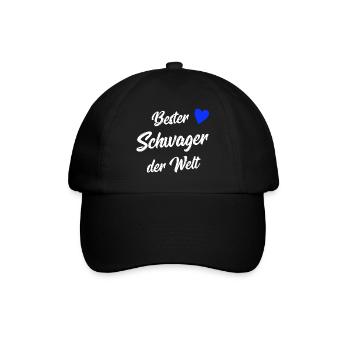 Schwager Geschenk | Bester Schwager der Welt - Baseballkappe - Schwarz/Schwarz - Vorne
