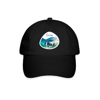 Surfing wave bus - design - Baseball Cap - black/black - Front