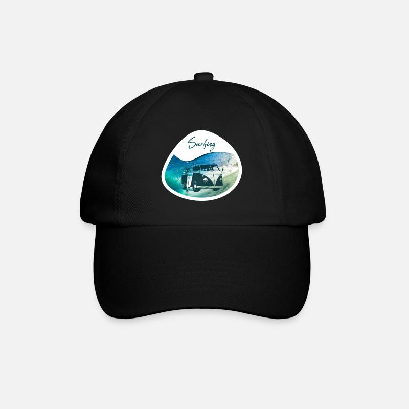 Surfing - Bus - Baseballkappe - Schwarz/Schwarz