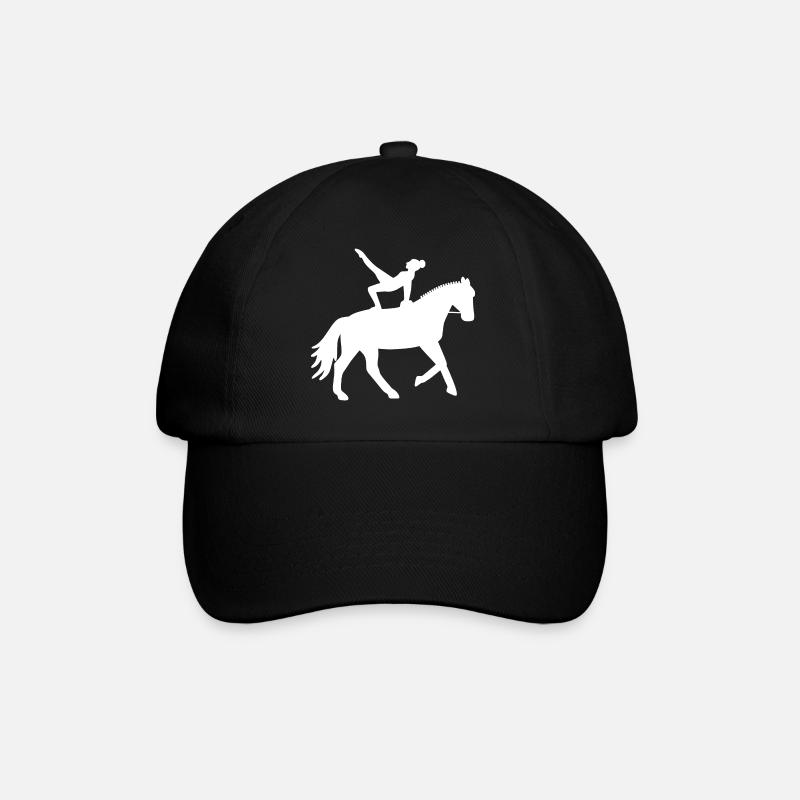 Voltigierer auf Pferd - Geschenk Voltigieren - Baseballkappe - Schwarz/Schwarz