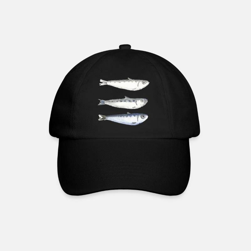 sardine - Baseball Cap - black/black