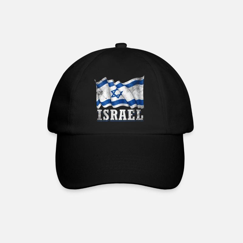 Israel Flagge - Baseballkappe - Schwarz/Schwarz