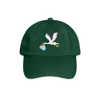 Storch mit Baby - Baseballkappe - Flaschengrün - Vorne