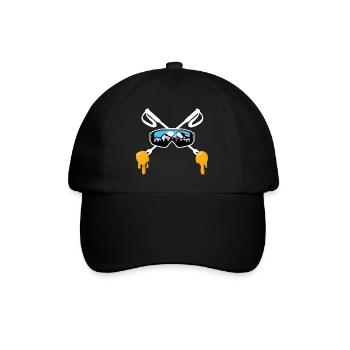 Ski- und Savoyer Fondue Mountain Skier Geschenk - Baseballkappe - Schwarz/Schwarz - Vorne