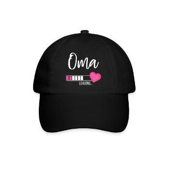Oma Loading Herz Enkelin Mädchen Werdende Oma - Baseballkappe - Schwarz/Schwarz - Vorne