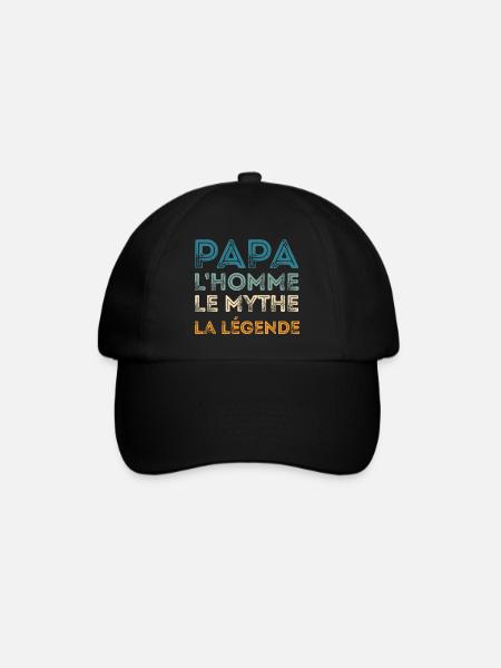 Papa Homme Mythe Légende - Casquette classique - noir/noir