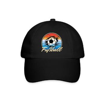 Fußball Vintage Retro Style Geburtstags Geschenk - Baseballkappe - Schwarz/Schwarz - Vorne